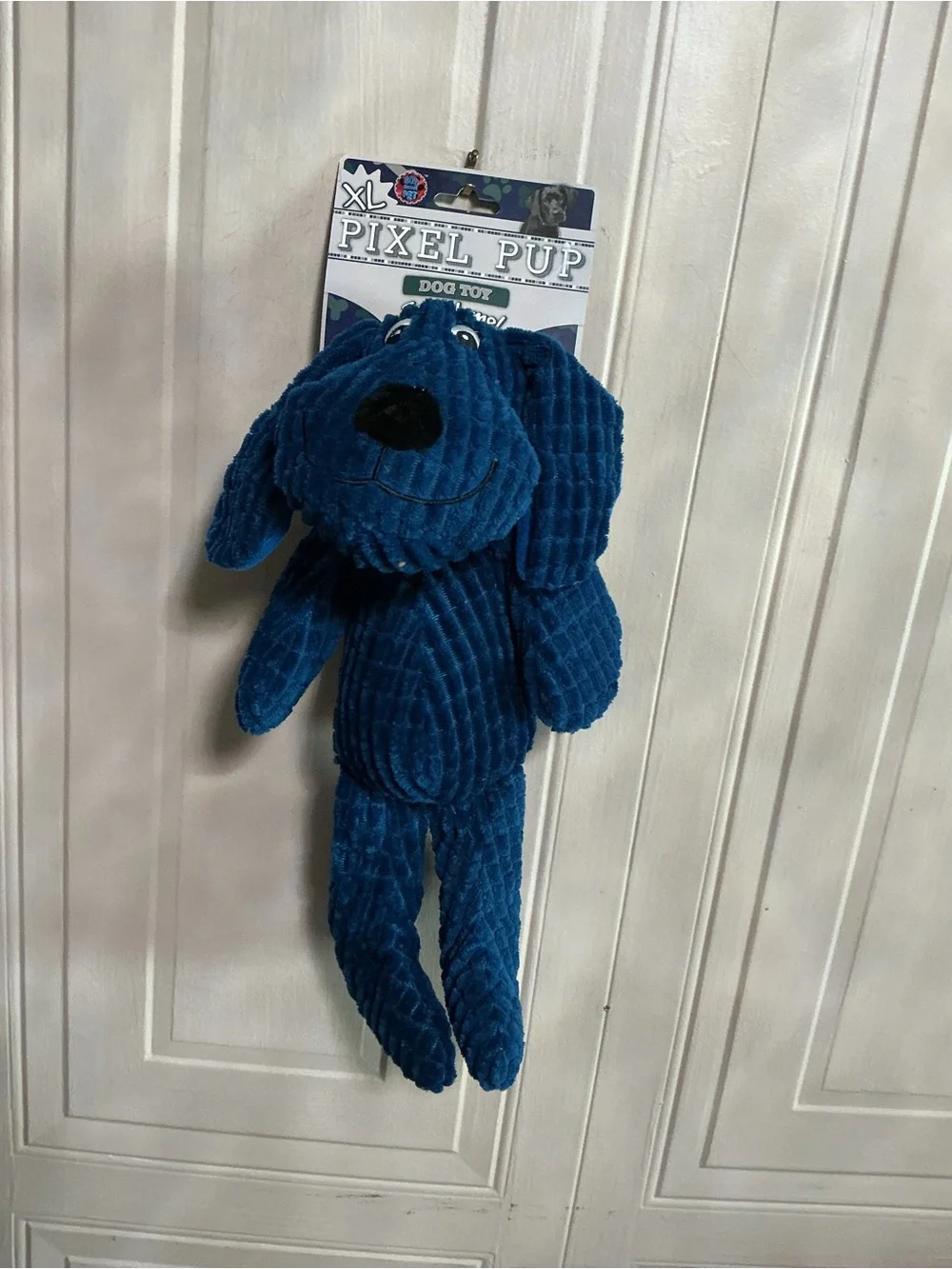 Brand New Bow Wow Pet 16” Dog Toy Pixel XL w/Squeaker, Teal / Blue, New